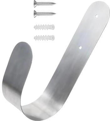 Supporto per tubo robusto – Supporto per tubo in acciaio inox, supporto da parete portatile, accessori da giardino robusti | Organizzatore per gancio da parete per prolunghe, supporto