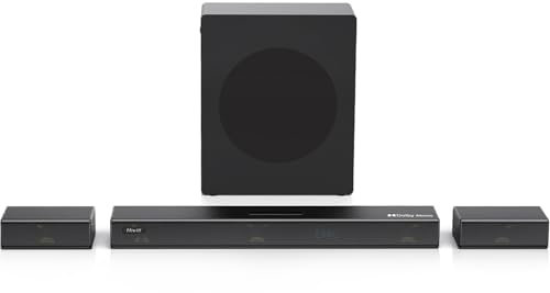 Hiwill 5.1CH Sound Bar for TV, Dolby Atmos, 6.5'' Wireless Subwoofer, 2 Wired Rear Speakers Surround Sound System, Home Theater Soundbars, Clear Dialogue, eArc/ARC/OPT/BT, HiElite A51Pro