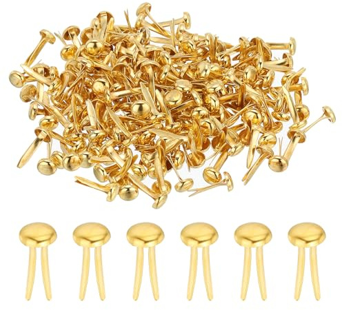 PATIKIL 1000 PCS Attaches Papier Laiton Épingles Fendues Ton Or 5 x 9 mm
