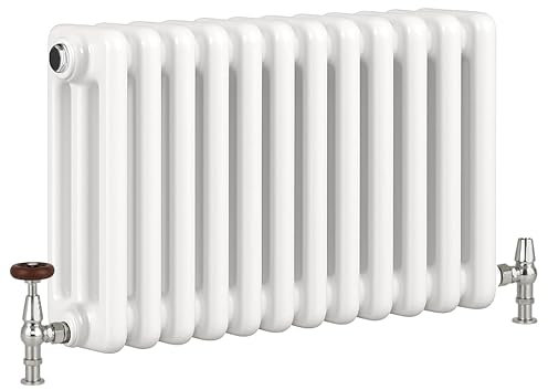 Greened House 3 Column White Traditional 300h x 821w Column Radiator Old Cast Iron Type School Radiator