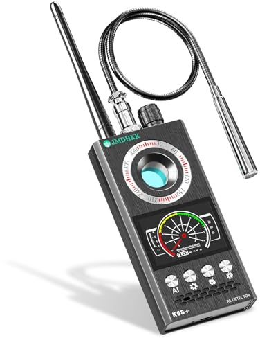 JMDHKK Rilevatore di Telecamere Nascoste e Microspie – Localizzatore di Tracker Magnetici e Segnali Radio per Casa, Ufficio, Hotel, Auto – (Grigio)
