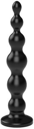AMAZBEE Juego de bolas anales con diseño progresivo de doble forma: plug anal de TPE con base de ventosa y dilatador anal; dos opciones de tamaño (6 Beads)