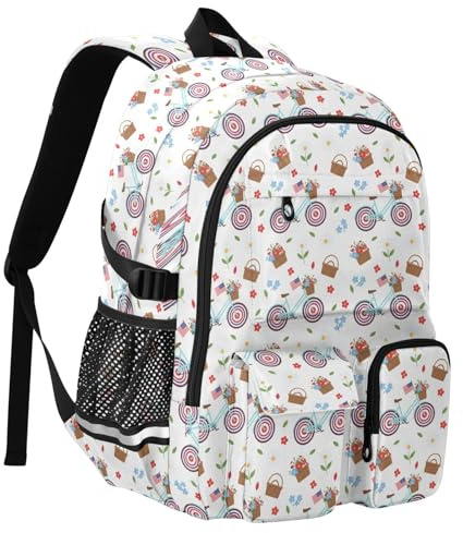 Reiacy Sac à dos d'école à motif panier de vélo pour enfants, grande capacité, sac à dos pour ordinateur portable, sac à dos de voyage pour collège