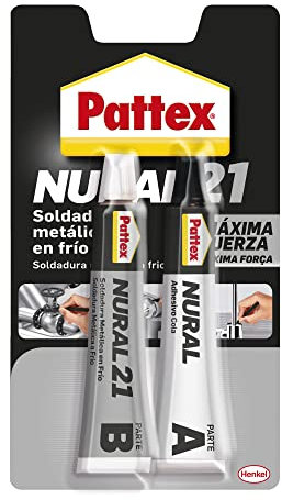 Pattex Nural 21, soldadura reparadora metálica en frío, pega&repara, 120 ml, blanco