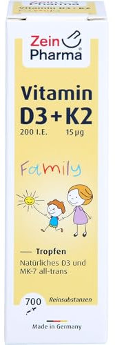 Vitamin D3+K2 MK-7 Family Tropfen zum Einnehmen, 20 ml