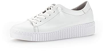 Gabor Damen Low-Top Sneaker, Frauen Halbschuhe,Wechselfußbett,Best Fitting,Turnschuhe,Laufschuhe,schnürschuhe,Weiss (Ice),43 EU / 9 UK