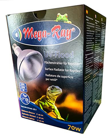 Mega-Ray - Metalldampfleuchte für E27 Fassung UV HID Beleuchtung für alle Wüstenterrarien & Tropenterrarien (70W - 60° Abstrahlwinkel (Vorschaltgerät erforderlich))