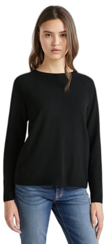 United Colors of Benetton Camiseta M/L 1035d1p17 Suéter, Negro 700 Mujer