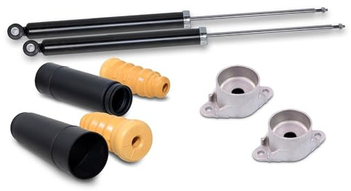BESTPRICE 2x ammortizzatori posteriori a pressione di gas, 2x supporti per puntoni posteriori, 1x kit di protezione posteriore dalla polvere Compatibile con FORD FUSION (JU_)