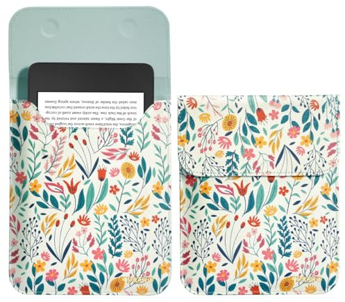 TiMOVO 6 Pouces Étui pour Tablette Liseuses 11ème Génération 2024/2022, Sac de Protection avec Pochette pour E-Reader et Appareils Kobo, Fleur