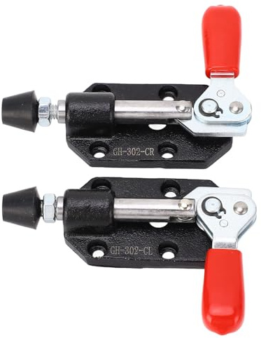 2Pcs Toggle Clamp, 500lbs Holding Capacity Quick Release Push Pull Toggle Clamp, Tunable Woodworking Cast iron DIY Positioning Jig Accessories Left Right 20mm Stroke for Welding
