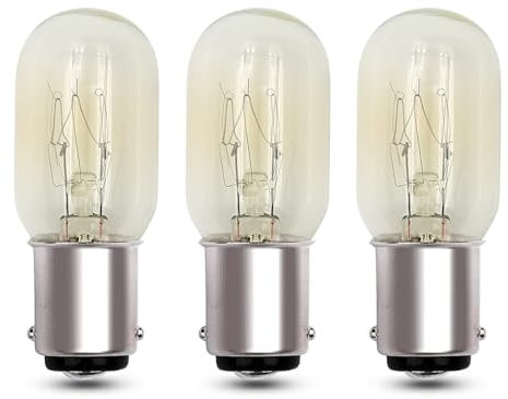EASYIVY Lampadina B15 Macchina da Cucire, T22 Lampadina a Baionetta B15d Dimmerabile, Lampadine con Attacco a Baionetta per Macchine da Cucire, 230V 150LM, Bianca Calda 2700K, 3 Pezzi