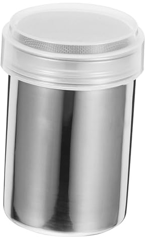 LIFKOME Agitador De Polvo con Tapa Acero Inoxidable Malla Fina Reutilizable para Azúcar Cacao Canela Azúcar Polvo y Harina Dispensador Versátil para Cocina y Repostería