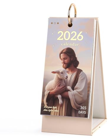 icceemee 2026 calendar 2026 desk calendar January-December Calendar Bible Theme 8.7“ x4” Desk Calendars for Office Home Planning & Organizing