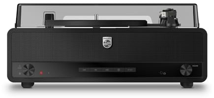 Philips CENTURY Bluetooth Turntable TAV3000B/10 “The Stevie” | Retro 3-Speed Record Player with Built-In Stereo Speakers, Bass-Reflex, Auracast™, USB, RCA & Headphone Out