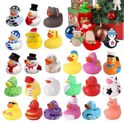 Anatre di Natale, anatre di 'Avvento – conto alla rovescia animali giocattolo scatola calendario per feste in piscina bagno Halloween spiaggia compleanno carnevale