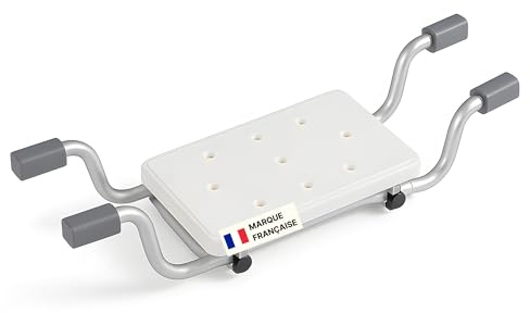 Dileci – Siège de Baignoire PMR en Aluminium et Plastique Antidérapant – Réglable en Largeur (780 à 860 mm) – Sécurité et Confort pour Personnes Âgées ou à Mobilité Réduite – Installation sans Outils