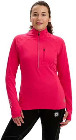 Time To Run Long Sleeve Running/Gym/Sports Top For Women Thermal Breathable Quick Dry Shirt Ideal For Winter With Chest Pocket & Thumbloops 12 Azalea