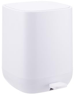 Relaxdays Cestino Relaxdays da 9 L con Chiusura Soft-Close, Secchio Rimovibile con Manico, plastica Opaca, Pedale, Bianc