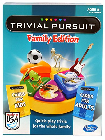 Hasbro Gaming Trivial Pursuit Game: Family Edition Board Game, Family Trivia Games for Adults and Kids, 2+ Players, Ages 8+ (Amazon Exclusive)