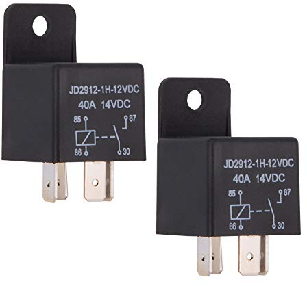 Ehdis 2 pcs Car Relay 12v 40 APM 4 Pin Relay Kit Spst Model No.: JD2912-1H-12VDC 40A 14VDC, Auto Switches & Starters