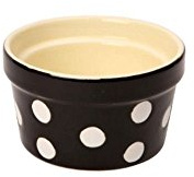 Dexam Polka Dot Ramekin, Black, Ceramic