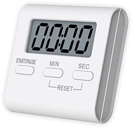 Kitchen Timer, INRIGOROUS Digital Kitchen Timer Magnetic Countdown Stopwatch Timer With Loud Alarm, Big Digit, Back Stand, Hanging Hole for Cooking, Shower, Bathroom, Kids, Classroom