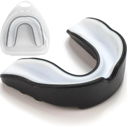 Protege Dent Boxe, Silicone Moulable Confortable Noir pour Homme,Femme,Gouttiere Dentaire Protège Dents,Rugby,Boxe,Thai,Football Americain,UFC