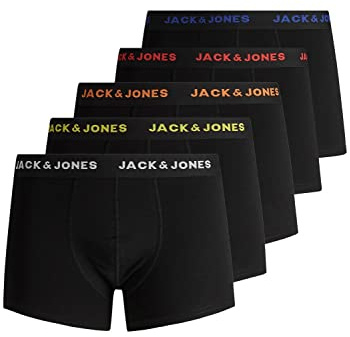Jack&Jones JACBLACK Friday Trunks 5 Pack LTN, Caleçon Boxeur pour des Hommes, Black/Detail:Black, XL