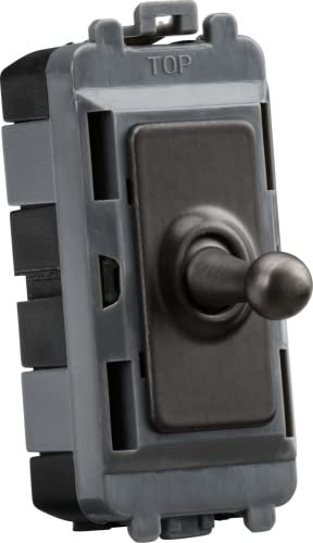 Knightsbridge 20AX 1G 2-way SP Grid Toggle Switch - smoked bronze
