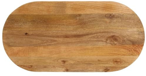 vidaXL Piano Tavolo 140x50x3,8 cm Ovale in Legno Massello di Mango