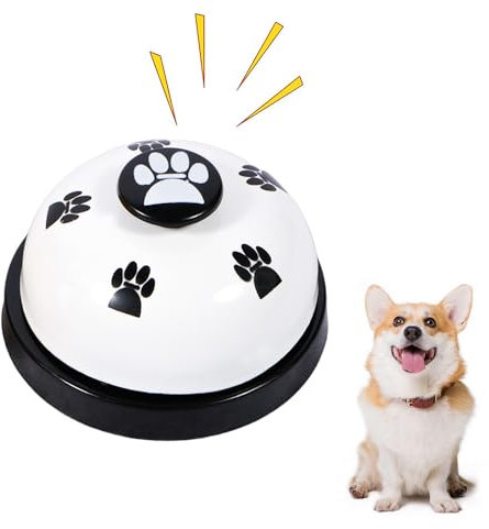Senken Trainingsglocken für Haustiere- Katzenklingel, Hund Tischklingel,Bell Hundeglocken für Potty Katzentraining, Töpfchentraining Kommunikationsgerät mit Großem Button(Weiß)