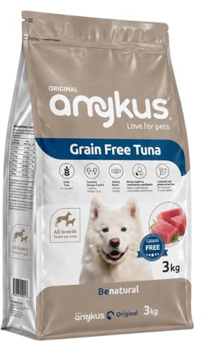 Amykus Grain Free Tuna 3 kg | Alimento Completo Sin Cereales con Atún para Perros Adultos | Alta Digestibilidad y Fórmula Premium para Intolerancias Alimentarias