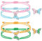 EnixwH 4 Stück Freundschaftsarmbänder, Damen Armbänder für Mädchen, Geflochten Freundschaft Armbänder Verstellbare Freundschaftsarmband, Schmetterlingsarmband für Damen Freunde (Rosa Blau Gelb Grün)