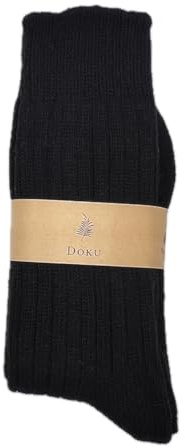 Pure 100% Lambswool, Natural Wool Socks, Black