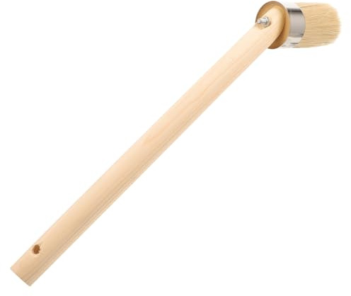 Homoyoyo 50mm Round Paint Brush Wood Handle Stain Brush Set for Furniture and Wall Painting for Precision Edge Painting and Wood Stain Application