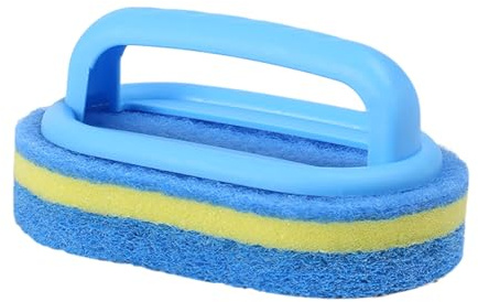 Spugna con manico, spazzola ergonomica per la pulizia del bagno per uso domestico | Spugna in PP con impugnatura comoda, cuscinetto abrasivo per WC, piastrelle, vasca da bagno, doccia o