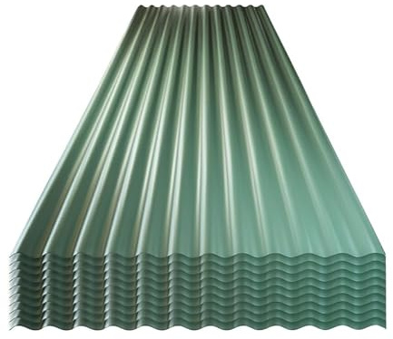 StormGuard Set da 10 lastre Ondulate in PVC – 90x200 cm Verde –- Pannello Tetto Impermeabile – Tetti di Verande, Carport