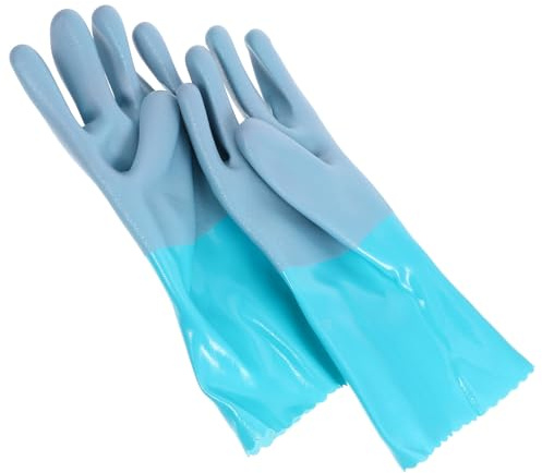 VILLFUL Guanti in Gomma Antiscivolo per Pulizia Pesce Guanti da Lavoro Resistenti per Gestione Frutti di Mare Riduzione Fatica Mano Protezione Sicura per Cucina e Pescheria