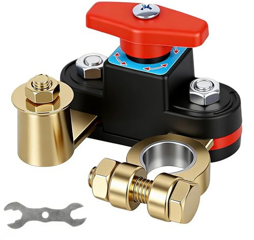 Coupe Circuit Batterie Voiture 12V-24V, Interrupteur Coupe-Batterie, Battery Disconnect Switch, pour Voiture, Moto, Camion, Camping Car, Bateau, Tracteur