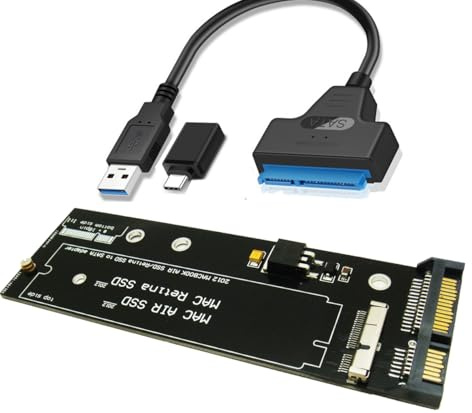 Sintech 7+17Pin to SATA Adapter with USB Cable,Compatible with SSD from 2012 Year MacBook Air/Pro Retina