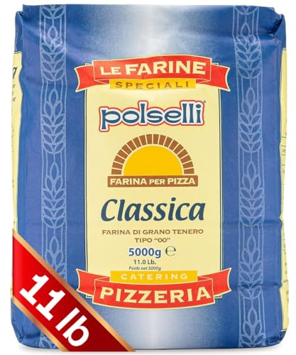 Farina Polselli CLASSICA Tipo 00 per Pizza, di Grano Tenero, Per Impasti Professionali - Farina per Pizza Napoletana (1x5Kg)
