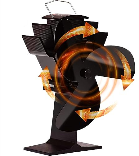 Tomersun 3 Flügel Wärmebetriebener Ofenventilator für Holz/Holzbrenner/Kamin