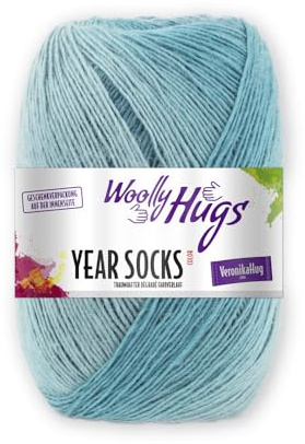 Woolly Hugs Year Socks Fb. 08 AUG - Gomitolo di Lana da 100 g per Calze, Gradiente Gradiente