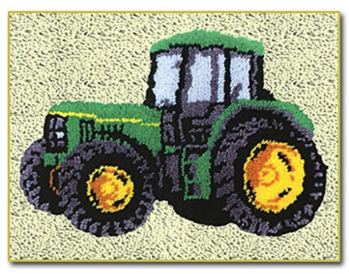 Knüpfteppich 3D Schlafender Traktorwagen Knüpfmatte Zum Selber Knüpfen Teppich Für Kinder, Erwachsene Oder Anfänger, Latch Hook Kits Child Rug,B,52 * 38cm/20 * 15in