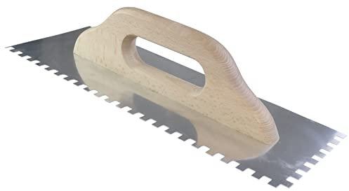 AERZETIX - C54545 - Llana/talocha de cola - con dientes 8x8mm - alisadora dentada para baldosas - espátula dentada - 128x380mm - en acero