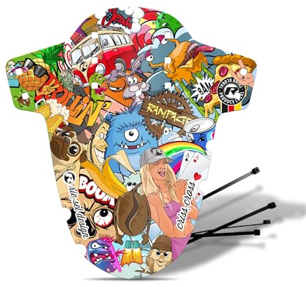 Riesel Design Criss:Cross Mudguard – vorderes Fahrrad Schutzblech inkl. Kabelbinder – Spritzschutz für Gravel Bike – Schutzblech für Gabel, leicht & flexibel – Made in Germany (sb Eye)