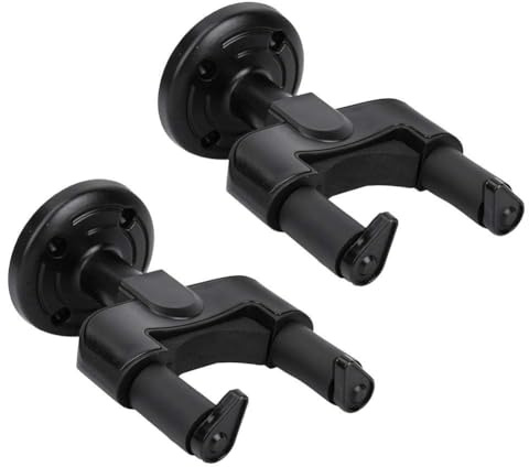 2Pcs Guitar Hanger, Guitar Wall Mount Hooks Universal Guitars Holder Musical Instruments Hook Holder Stand for Acoustic/Electric/Classical Guitars, Bass, Mandolins, Ukulele, Banjo, Violin