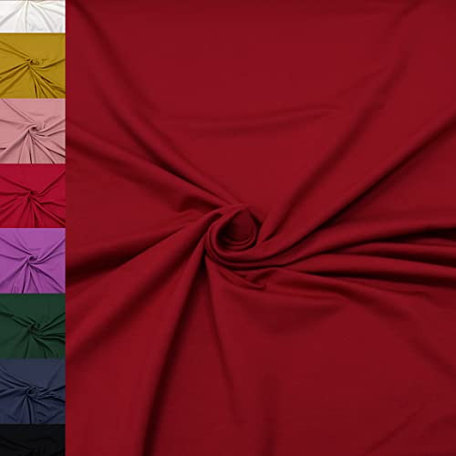 MAGAM-Stoffe Theo French Terry uni Sweat Stoff Oeko-Tex Meterware 50cm (10. Dunkelrot)