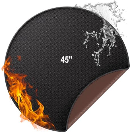 Fire Pit Mat,4200℉ Heatproof Mat 45 Inch(114CM) Round Fireproof Mat Heat Insulated Thicken Protective Mat Fire Resistant Mat for Decking,Grass,BBQ,Grill,Floor,Patio,Backyard,Camping